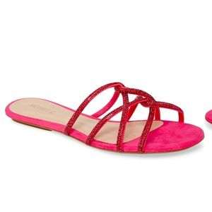 Schutz uzia crystal embellished slide sandals